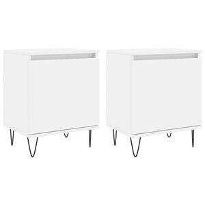 vidaXL Mesitas de noche 2 uds madera de ingenier&iacute;a blanco 40x30x50 cm