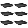 vidaXL Bandeja Cuadrada para Flores 6 uds. Negro 18 x 18 x 2 cm