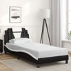 vidaXL Cama Viana con colch&oacute;n cuero sint&eacute;tico negro y blanco 90x190 cm