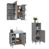 vidaXL Set de muebles de ba&ntilde;o 3 pzas madera contrachapada gris sonoma