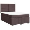 vidaXL Cama box spring con colch&oacute;n tela marr&oacute;n oscuro 160x200 cm