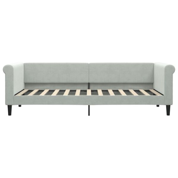 vidaXL Sof&aacute; cama sin colch&oacute;n terciopelo gris claro 80x200 cm