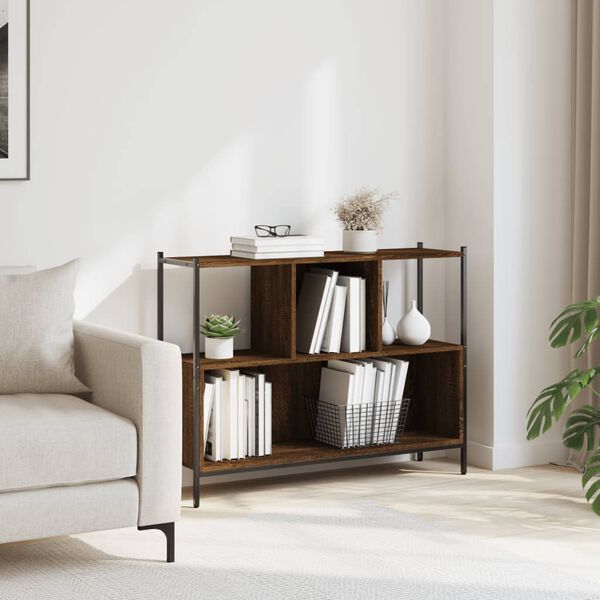 vidaXL Estantería madera de ingeniería marrón roble 102x28x77,5 cm