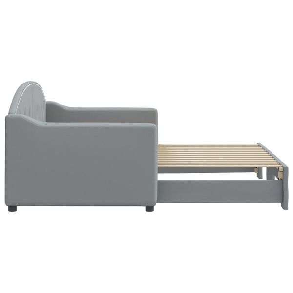 vidaXL Sof&aacute; cama nido tela gris claro 80x200 cm