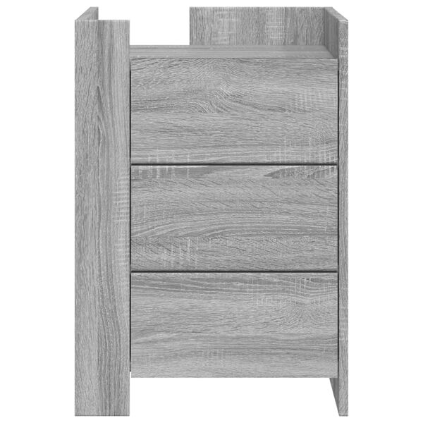 vidaXL Mesita de noche madera de ingenier&iacute;a gris Sonoma 45x50x65 cm