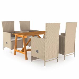 vidaXL Juego de comedor de jard&iacute;n 5 piezas beige