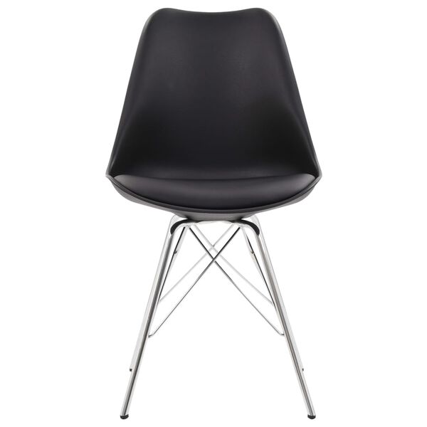 vidaXL Sillas de comedor 2 unidades cuero sint&eacute;tico negro