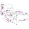 vidaXL Cama con almacenamiento con cabecera Roble ahumado 90 x 200 cm