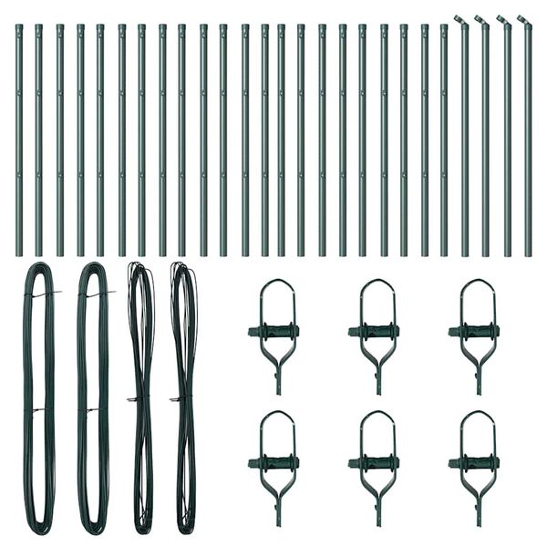 vidaXL Poste de Valla 26 pcs Verde 3,2 x 3,2 x 100 cm