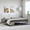 vidaXL Estructura cama sin colchón con cabecero metal blanco 183x213cm