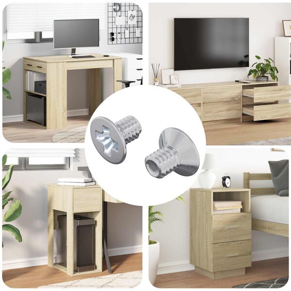 vidaXL Tornillos de Cabeza Avellanada 2 pcs Plateado M4 x 6 mm Acero