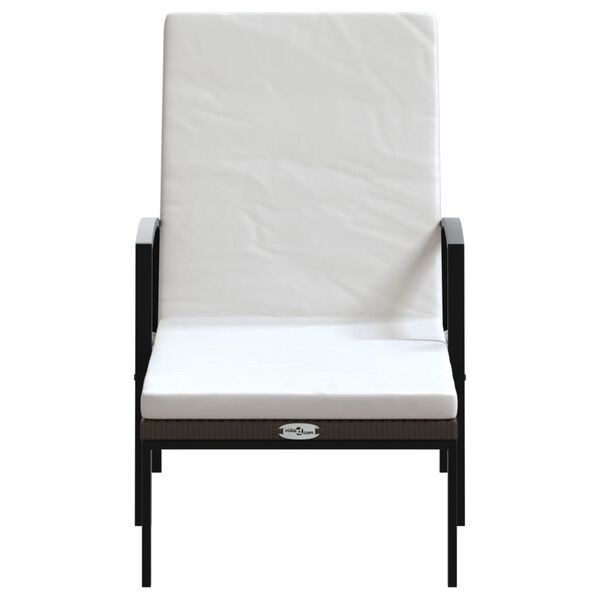 vidaXL Tumbonas con mesita 2 unidades ratán sintético marrón