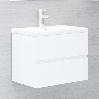vidaXL Armario para lavabo madera contrachapada blanco 60x38,5x45 cm