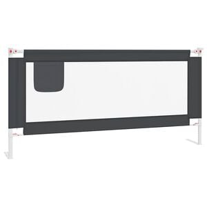 vidaXL Barandilla de seguridad cama de ni&ntilde;o gris oscuro tela 190x25 cm