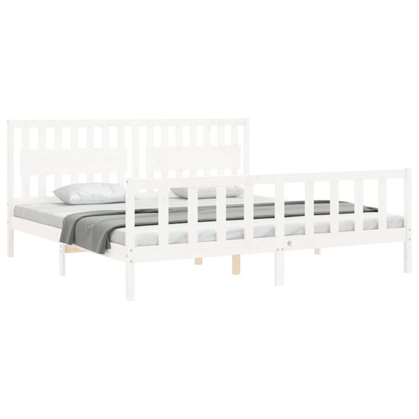 vidaXL Estructura de cama sin colchón madera maciza blanca 200x200 cm