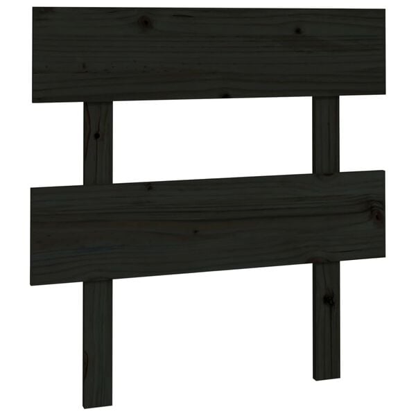 vidaXL Cabecero de cama madera maciza de pino negro 93,5x3x81 cm