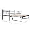 vidaXL Estructura de cama de acero negra 180x200/90x200 cm