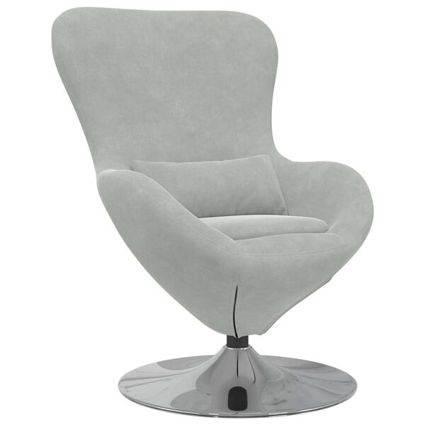 vidaXL Sillón huevo Gris Claro 63 x 73 x 90 cm Terciopelo