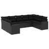 vidaXL Set de sof&aacute;s de jard&iacute;n 8 piezas y cojines rat&aacute;n sint&eacute;tico negro