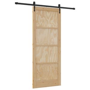vidaXL Puerta Corredera ORKDAL Natural y negro 86 x 211 cm