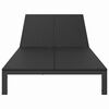 vidaXL Tumbona 2-persona Negro 60 x 200 x 27cm rat&aacute;n sint&eacute;tico