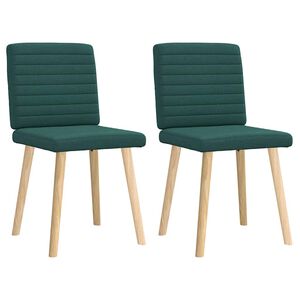 vidaXL Sillas de comedor 2 unidades tela verde oscuro