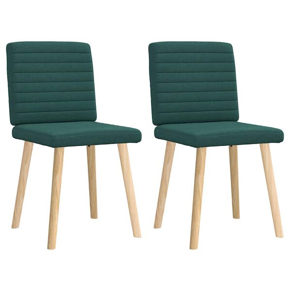 vidaXL Sillas de comedor 2 unidades tela verde oscuro