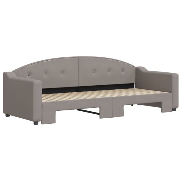 vidaXL Sof&aacute; cama nido tela gris taupe 80x200 cm