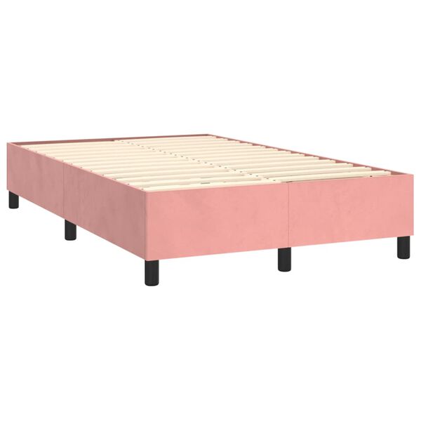 vidaXL Cama box spring con colch&oacute;n terciopelo rosa 120x200 cm