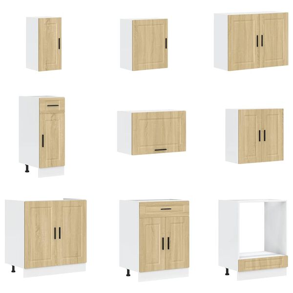 vidaXL Mueble cocina Porto roble sonoma 14 pzas madera contrachapada