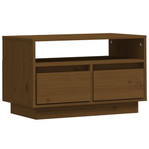 vidaXL Mueble de TV madera maciza de pino marr&oacute;n miel 60x35x37 cm