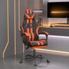 vidaXL Silla gaming con reposapi&eacute;s cuero sint&eacute;tico negro naranja