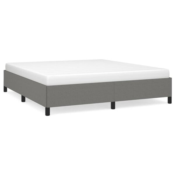 vidaXL Cama sin colch&oacute;n de tela gris oscuro 180x200 cm
