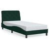 vidaXL Estructura de cama con LED sin colch&oacute;n terciopelo verde oscuro 90x200 cm