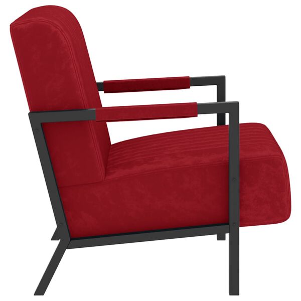 vidaXL Sill&oacute;n de tela color rojo tinto