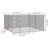 vidaXL Perrera de exterior acero galvanizado plateado 4x4x2 m