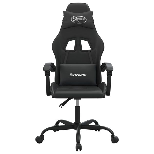 vidaXL Silla gaming cuero sint&eacute;tico negro