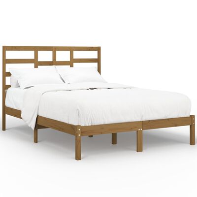 vidaXL Estructura de cama madera maciza King marrón miel 150x200 cm
