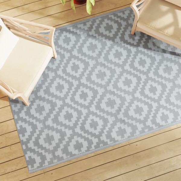 vidaXL Alfombra exterior ARAKIL PP gris 140x200 cm