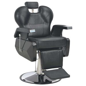 vidaXL Silla de peluquer&iacute;a de cuero sint&eacute;tico negra 72x68x98 cm