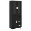 vidaXL Aparador alto Roble Negro 34,5 x 34 x 180 cm