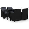 vidaXL Juego de comedor para jard&iacute;n 5 piezas negro
