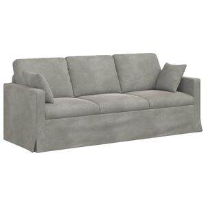 vidaXL Sof&aacute; Gris Claro 198 x 78 x 80 cm Terciopelo