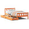 vidaXL Estructura de cama sin colch&oacute;n madera maciza marr&oacute;n 75x190 cm