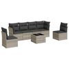 vidaXL Set de sof&aacute;s de jard&iacute;n 7 pzas con cojines rat&aacute;n PE gris claro