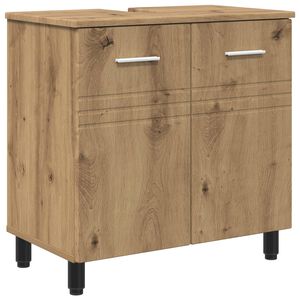 vidaXL Unidad de tocador de ba&ntilde;o Roble Artesanal 60 x 35 x 60 cm