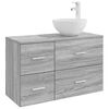 vidaXL Juego de muebles de ba&ntilde;o 2 uds. Sonoma gris