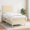 vidaXL Cama box spring con colch&oacute;n tela color crema 90x190 cm