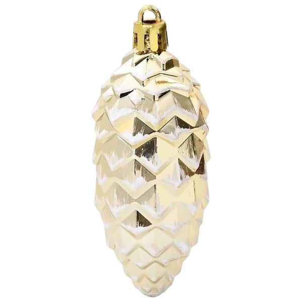 vidaXL Bola de Piña de Navidad 40 pcs Dorado Plástico