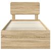 vidaXL Estructura de cama con cabecera Roble Sonoma 75 x 190 cm